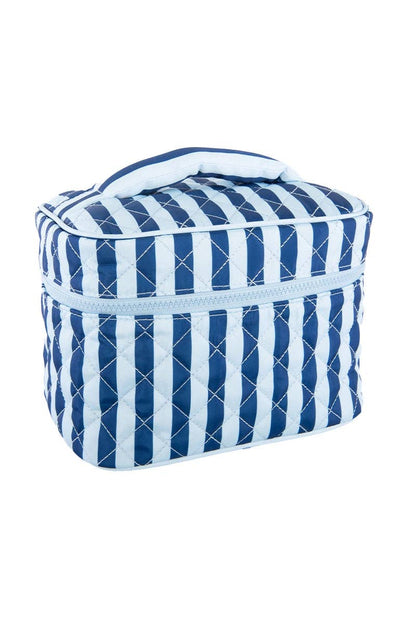 Blue Striped Makeup Bag