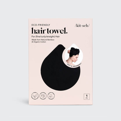 Eco Black Quick Dry Hair Towel