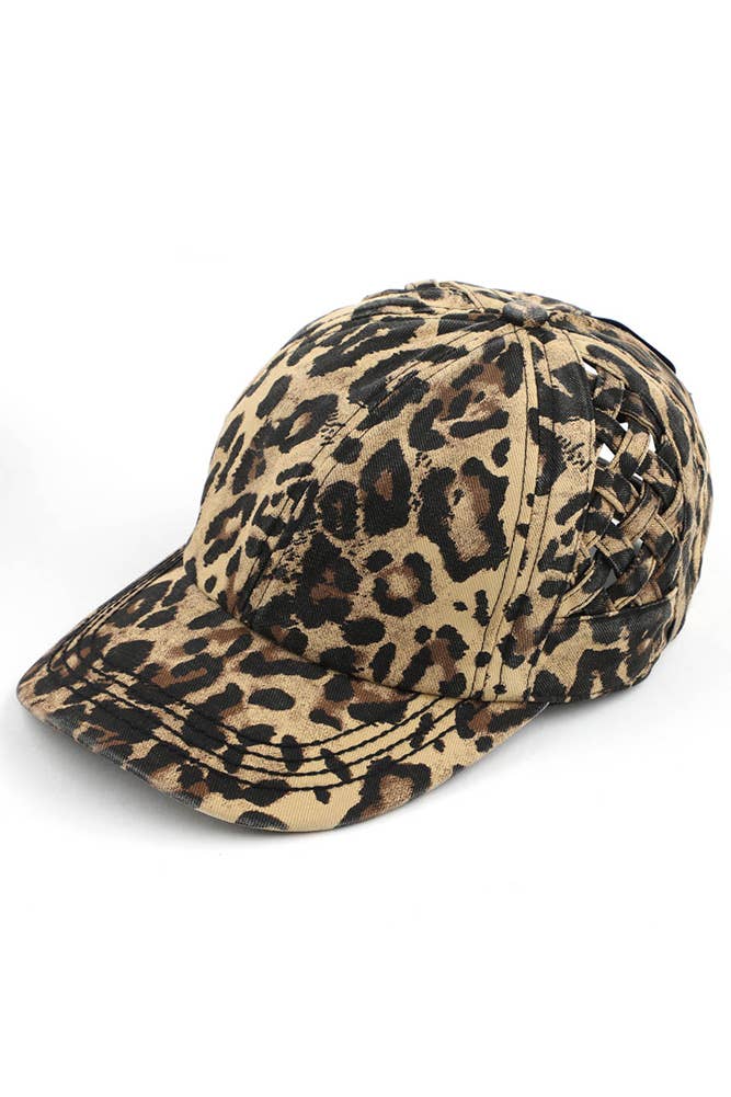 C.C Berry Basket Weave Criss-Cross Ponytail Baseball Cap