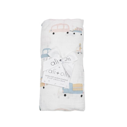 Automobile Muslin Swaddle Blanket