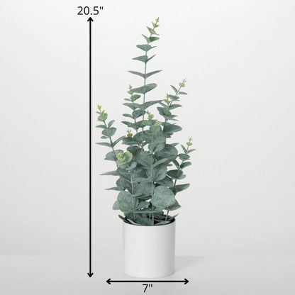Faux Potted Eucalyptus Bush