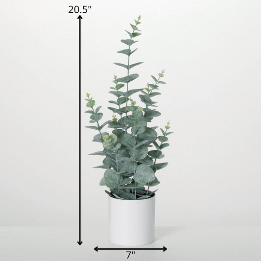 Faux Potted Eucalyptus Bush