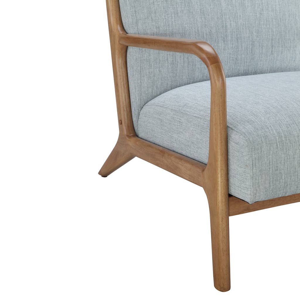 Scandinavian Elm Wood Blue Lounge Chair