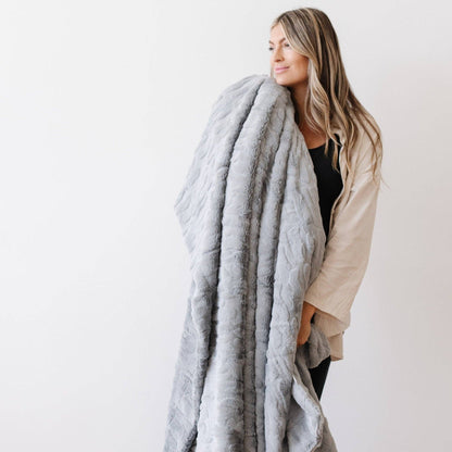 Copper Patterned Faux Fur Throw Blanket