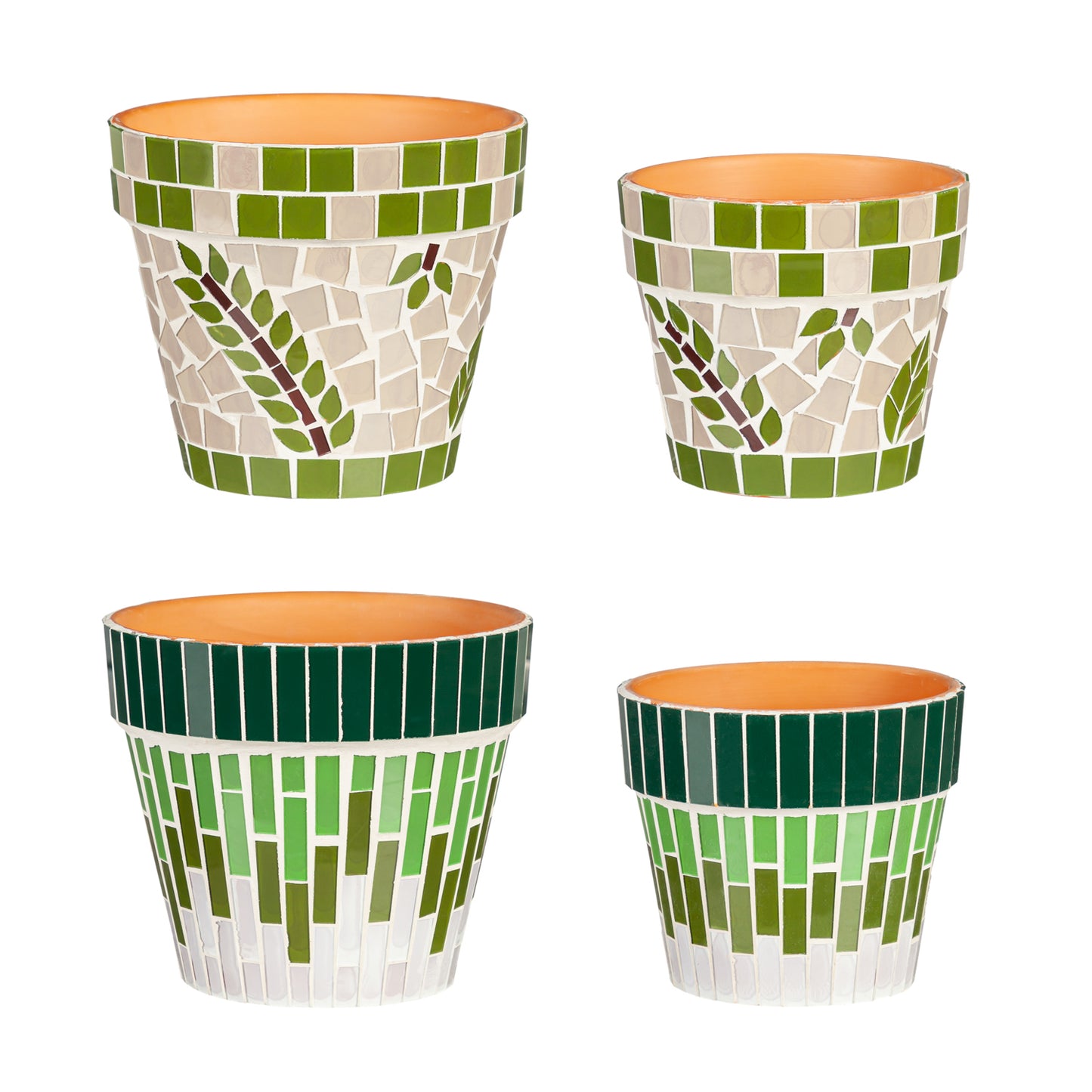 Mosaic Green Botanical Cachepot