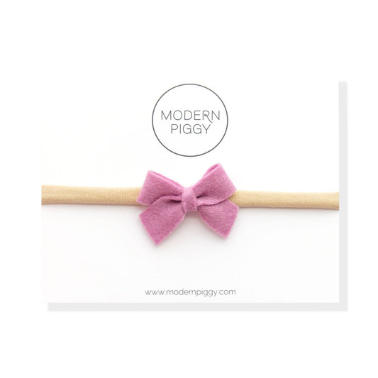 Lilac | Felt Baby Bow Nylon Headband