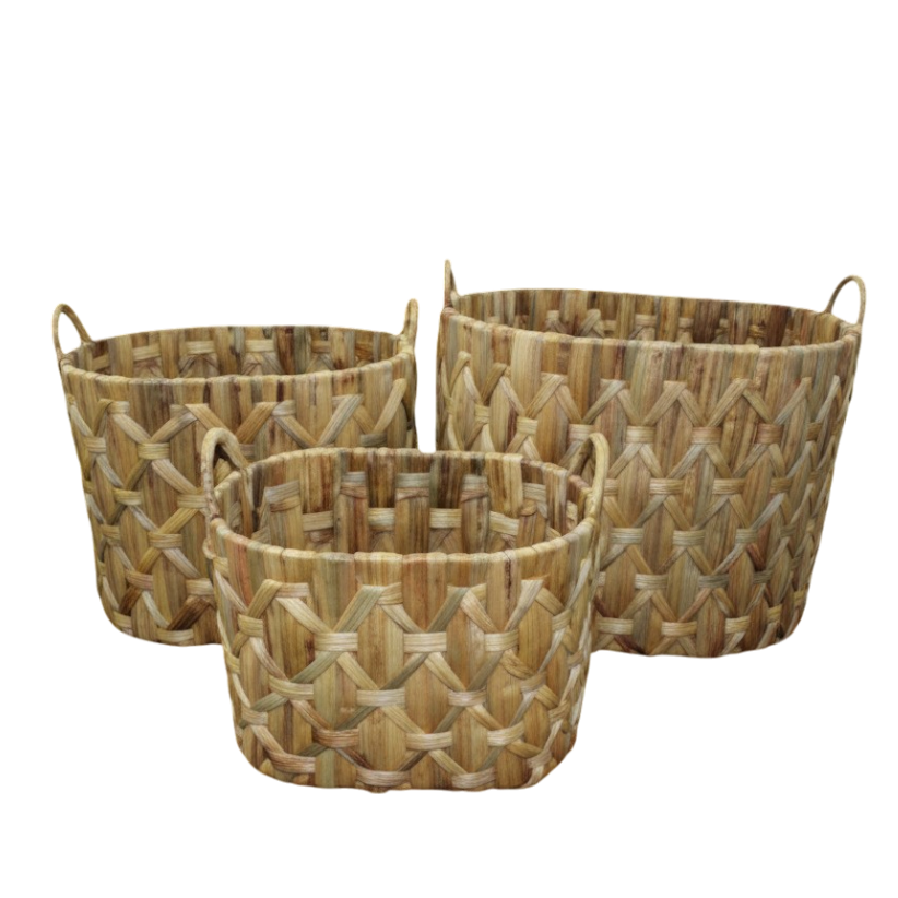 Handled Oval Woven Basket