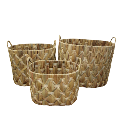 Handled Oval Woven Basket