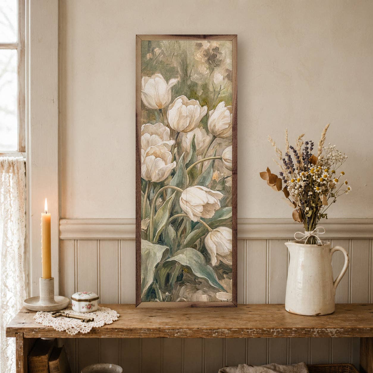 Soft Tulips In Spring Meadow
