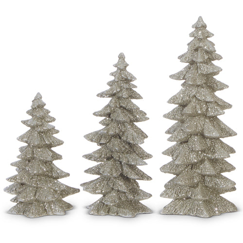 Glittered Silver Trees