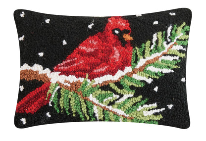 Cardinal On Branch Hook Pillow