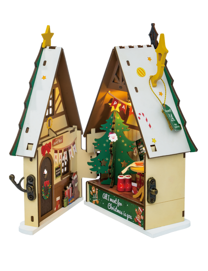Twinkling Christmas House House Wooden