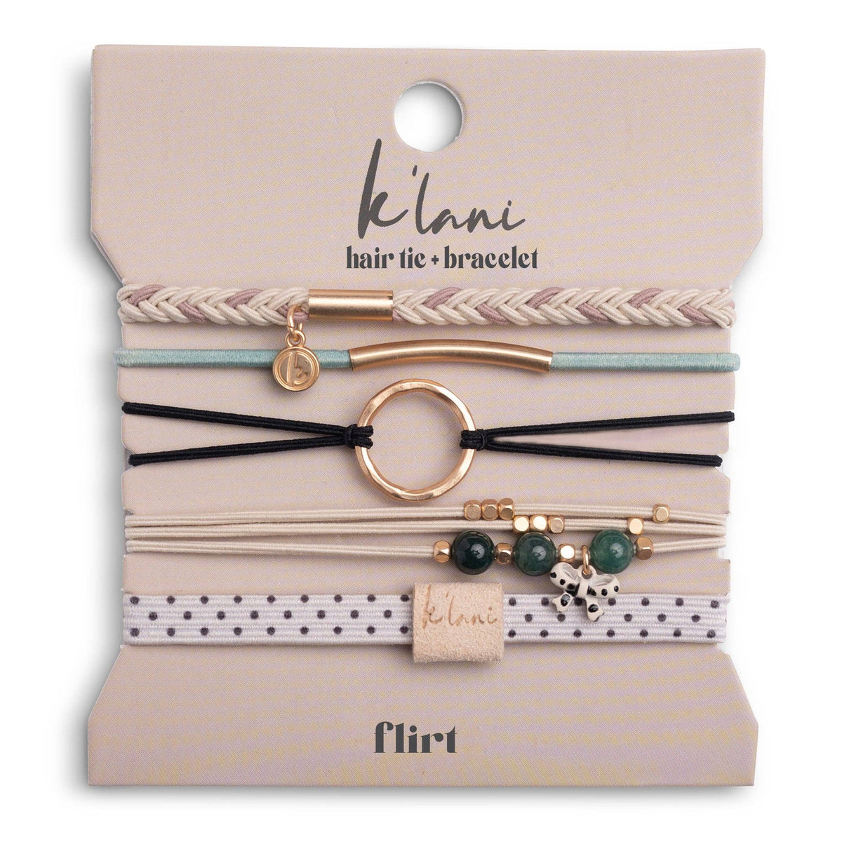 Flirt Cream & Black Hair Tie Bracelets