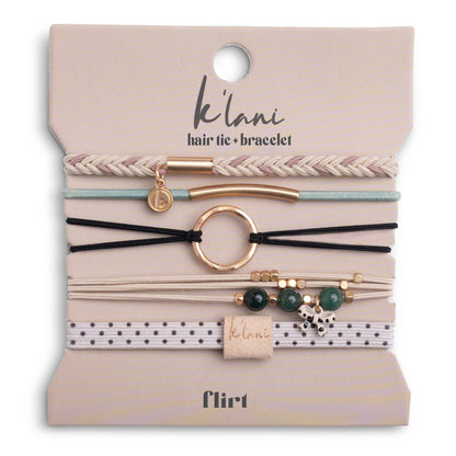Flirt Cream & Black Hair Tie Bracelets