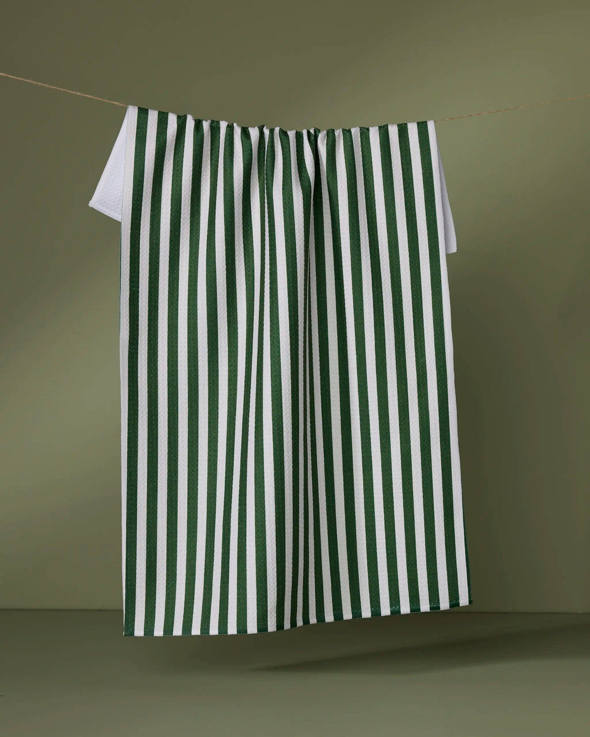 Ribbon Green Kitchen Tea Towel