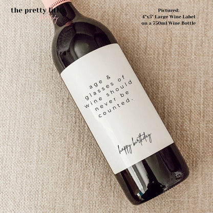 Age & Glasses Wine Label