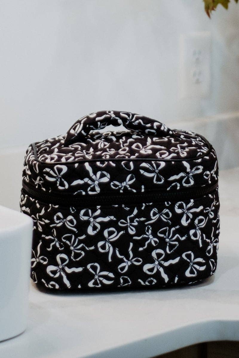 Black & White Bows Makeup Bag