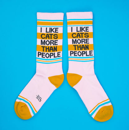 I Like Cats More Than People Crew Socks