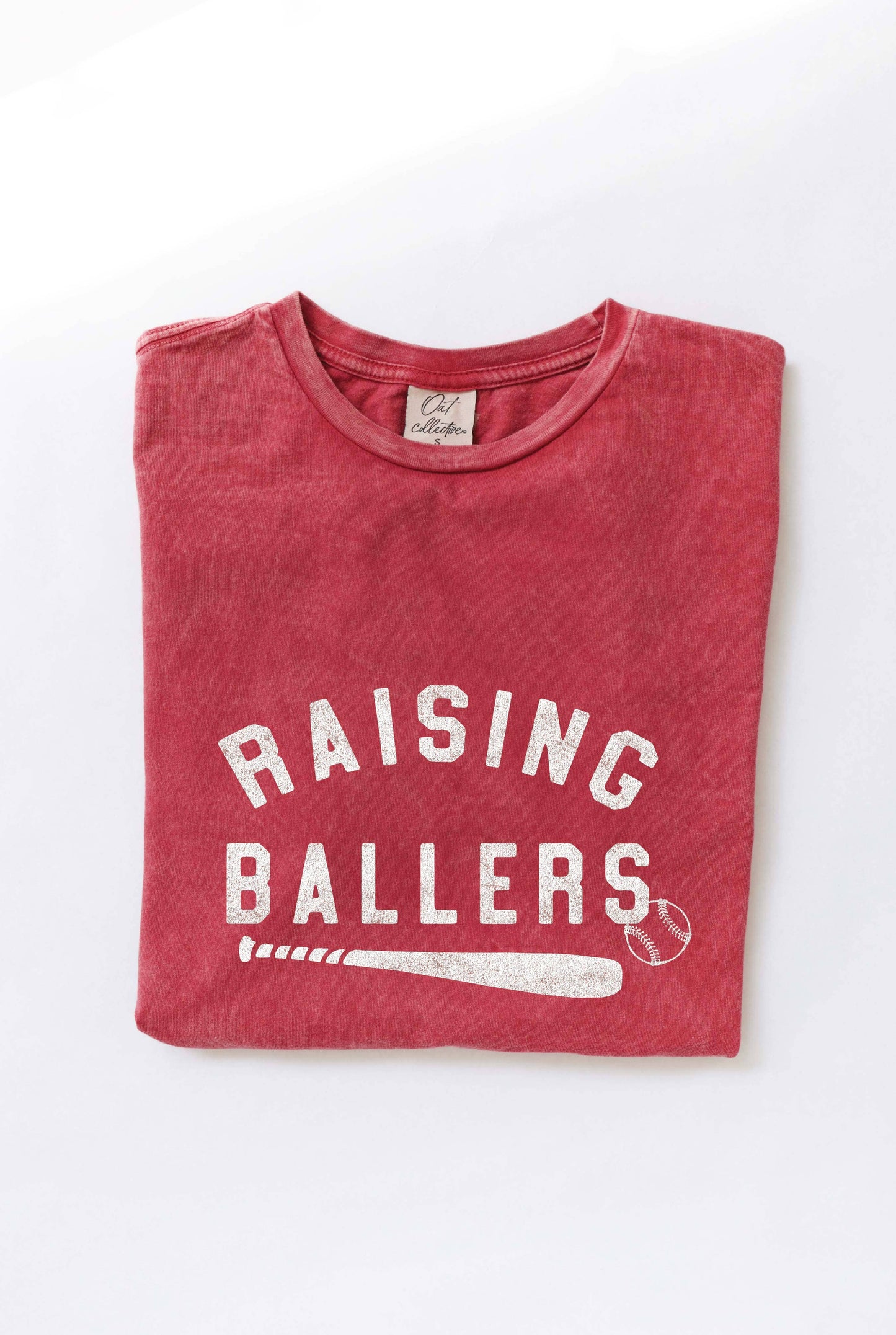 Raising Ballers Baseball Mineral Washed Graphic T-Shirt