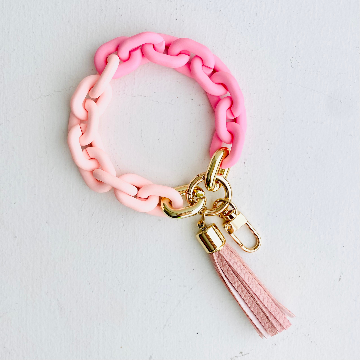 Pink Chain Link Bangle Keychain