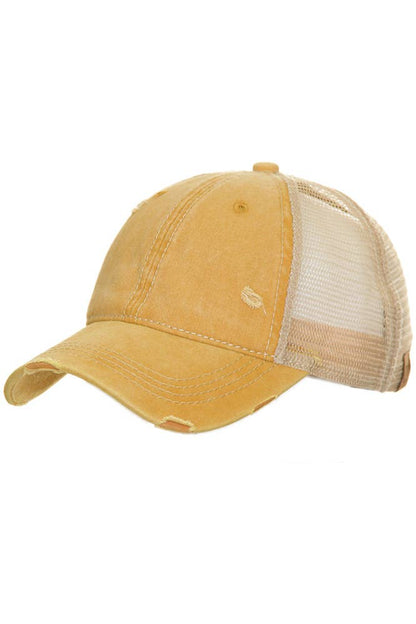 C.C Red Mesh Back Ponytail Baseball Cap