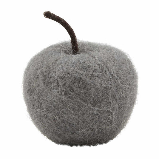 Gray Felted Wool Apple