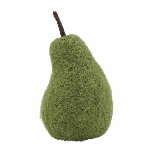 Green Felted Wool Pear