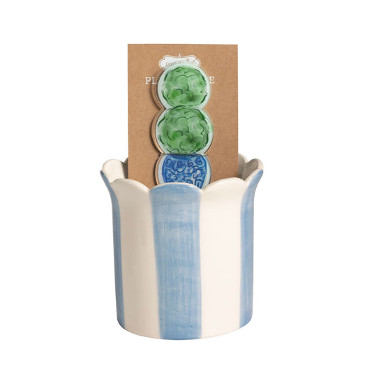 Striped Topiary Pot
