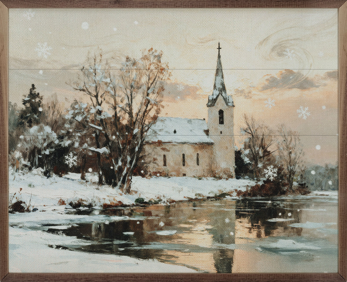 Church In The Snow Sign