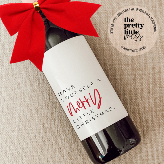Merry Little Christmas Holiday Wine Labe