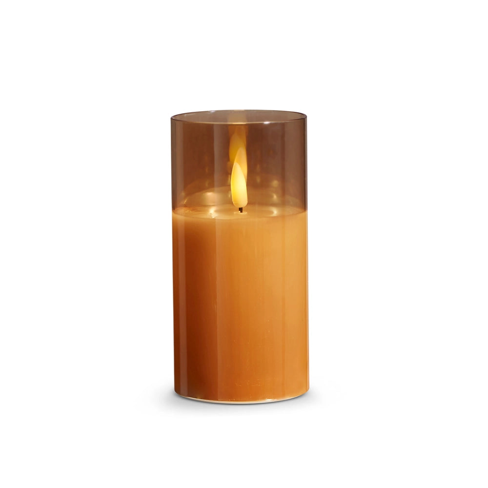 Gold Glass Ivory Pillar Candle