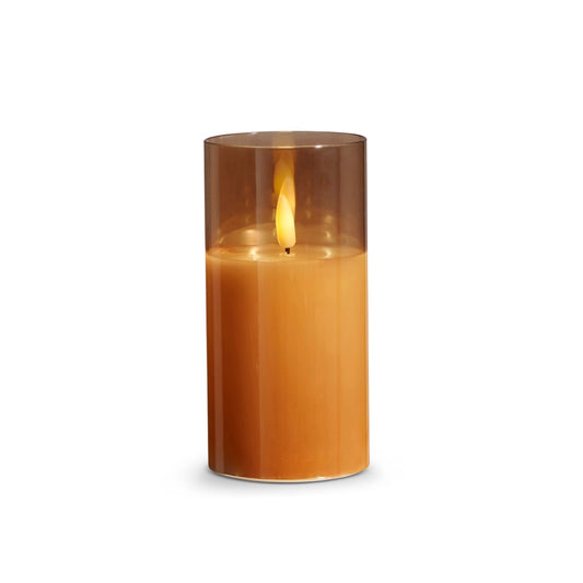 Gold Glass Ivory Pillar Candle