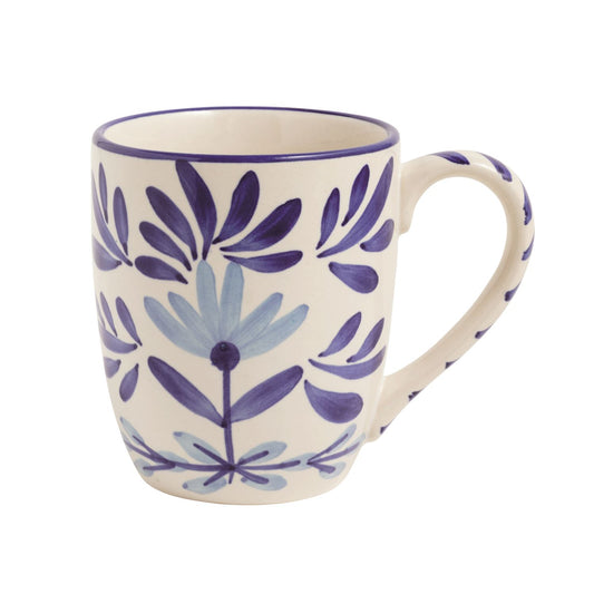 Floral Flourish Blue Mug