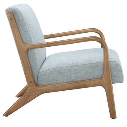 Scandinavian Elm Wood Blue Lounge Chair