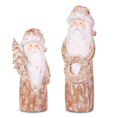 Natural Carved Santas