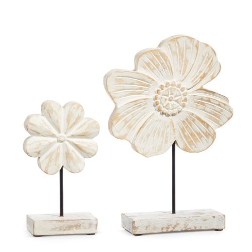 Whitewash Flowers on Stand