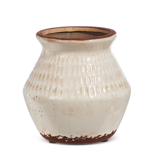 Distressed Ivory Pot