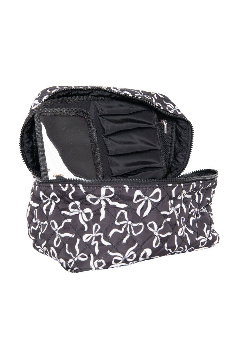 Black & White Bows Makeup Bag