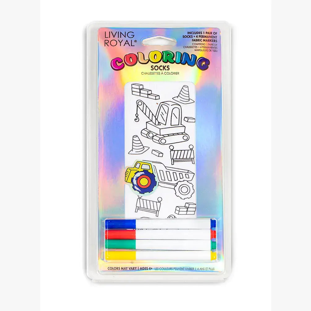 Construction Zone Coloring Socks