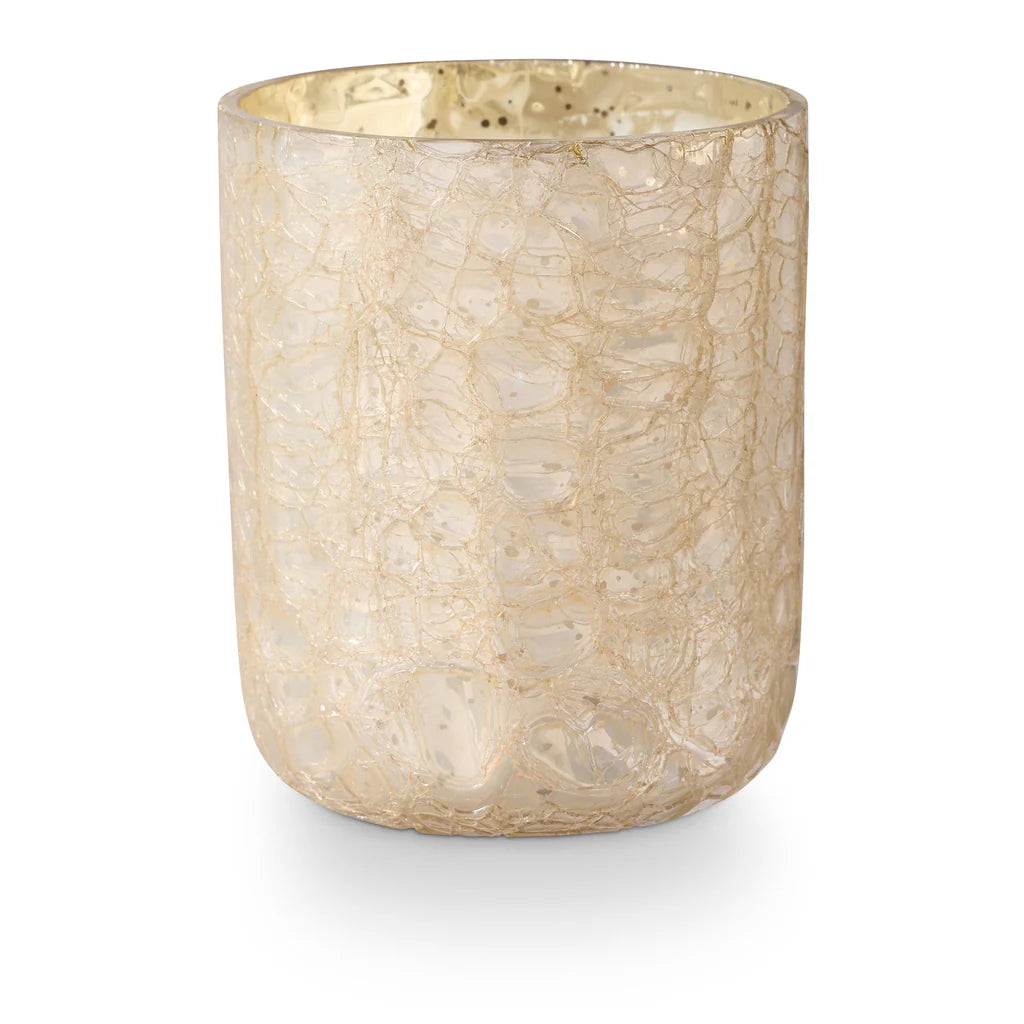 Winter White Small Boxed Crackle Glass Candle