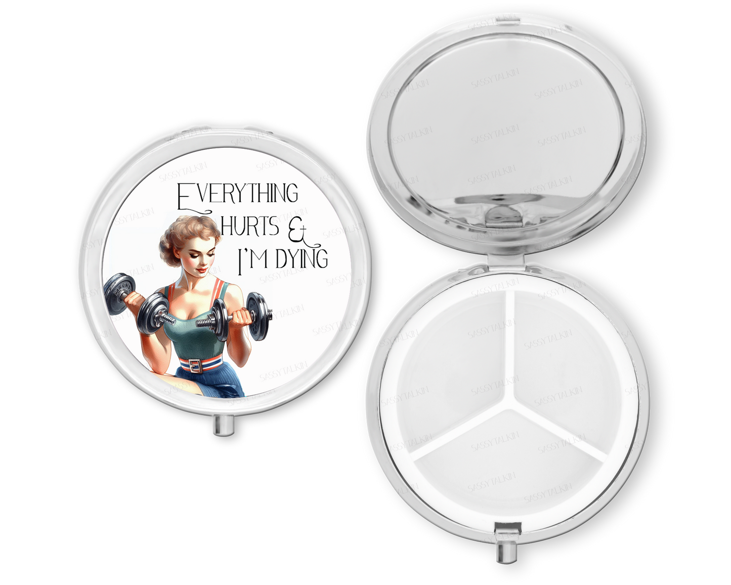 Everything Hurts and I'm Dying Purse Pill Box Organizer