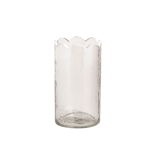 Small Scalloped Glass Bud Vase