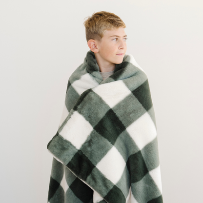 Winter Spice Holiday Printed Faux Fur XL Throw Blanket