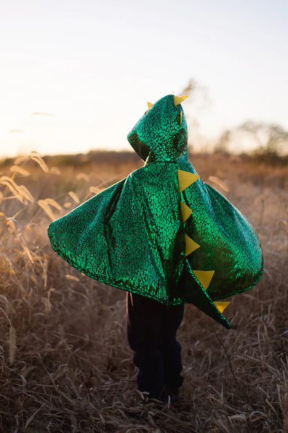 Toddler Dragon Green Metallic Cape