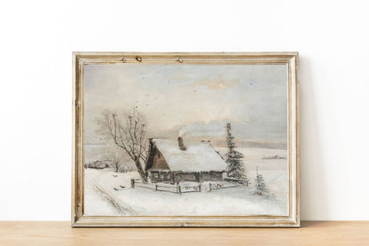 Winter Day Vintage Art Print