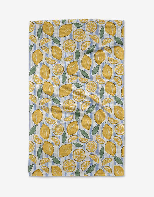 Sour Lemon Stripes Kitchen Tea Towel