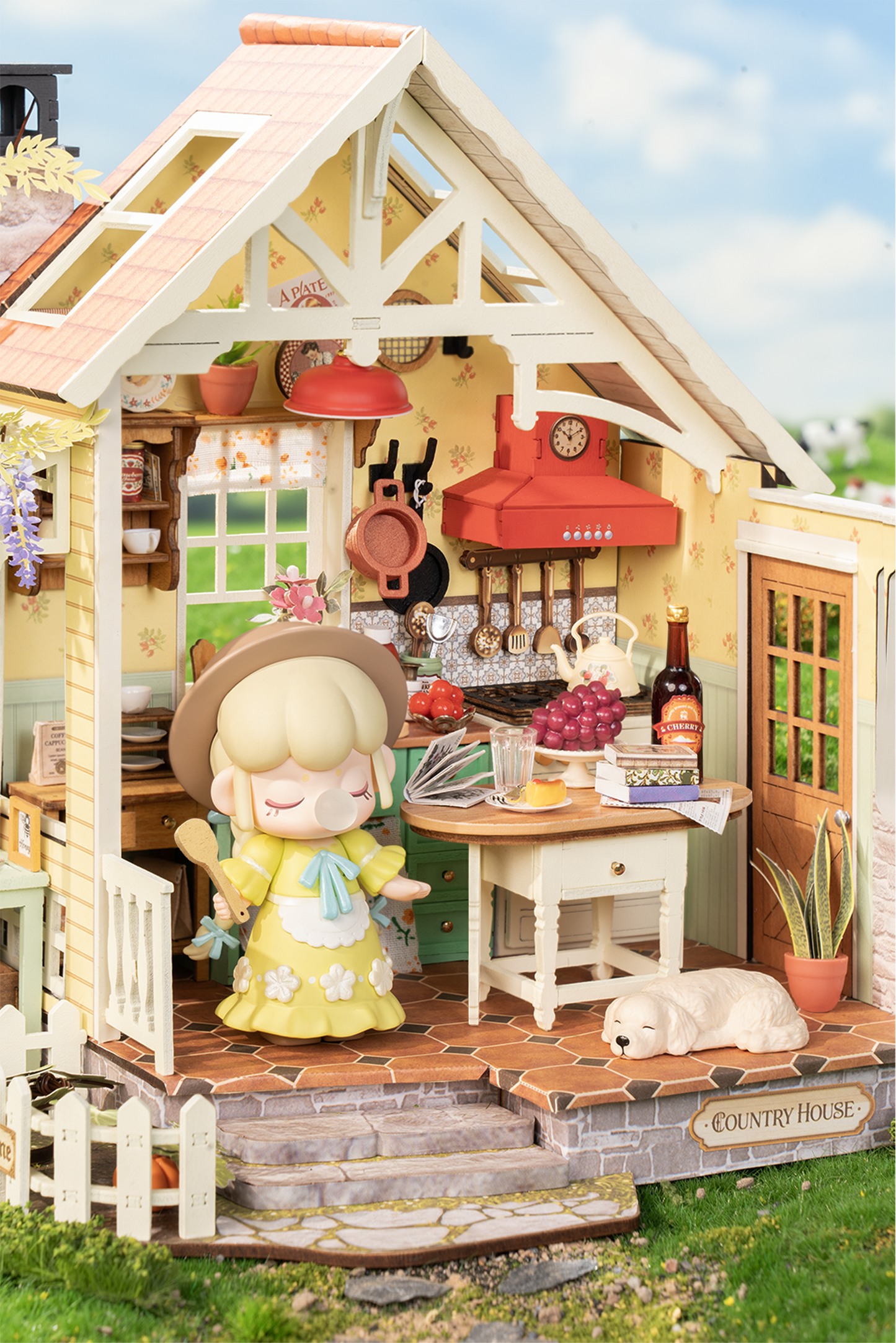 Sunlit Farmhouse Kitchen Miniature House
