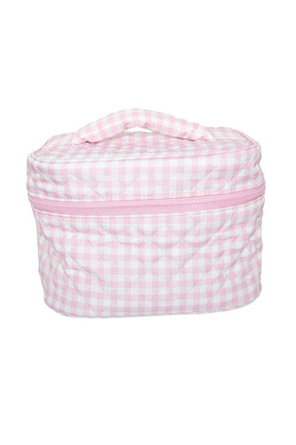 Light Pink Plaid Makeup Bag
