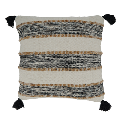 Striped Tassel 20" X 20" Throw Pillow