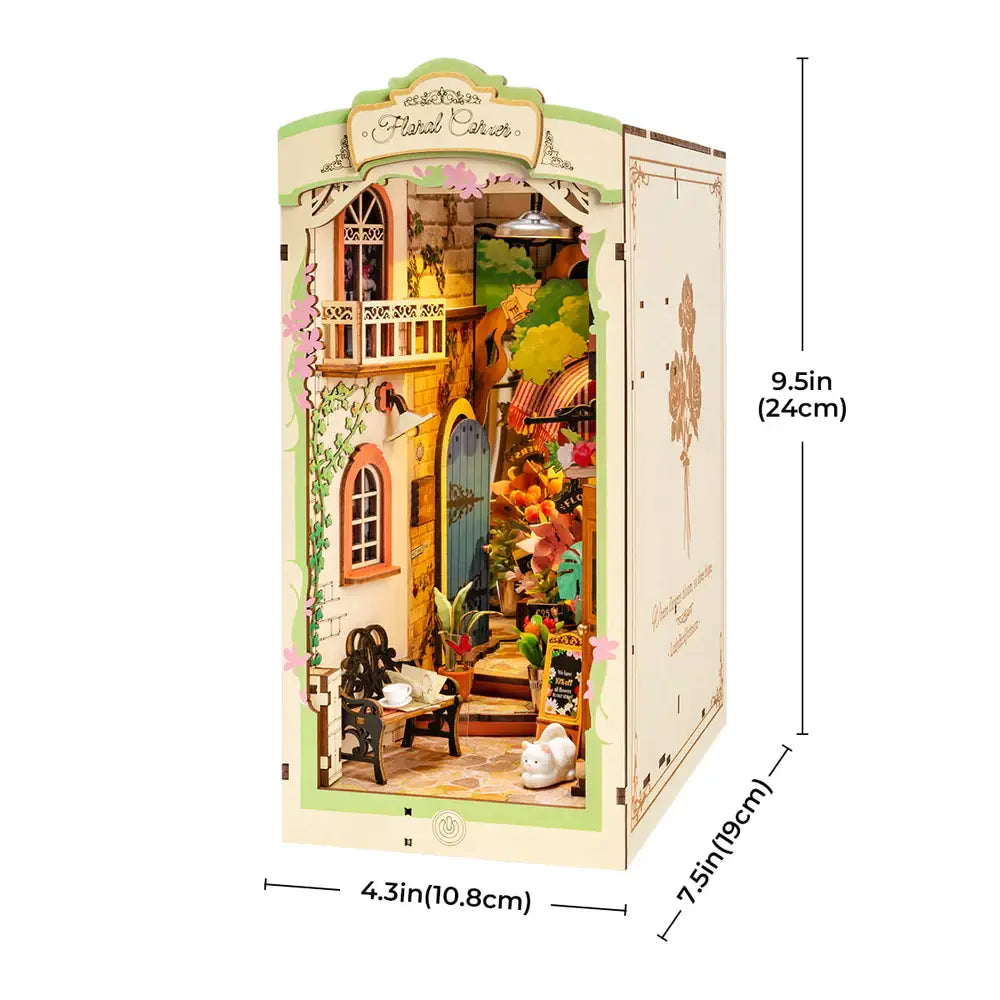 Floral Corner Book Nook Shelf Insert Kit